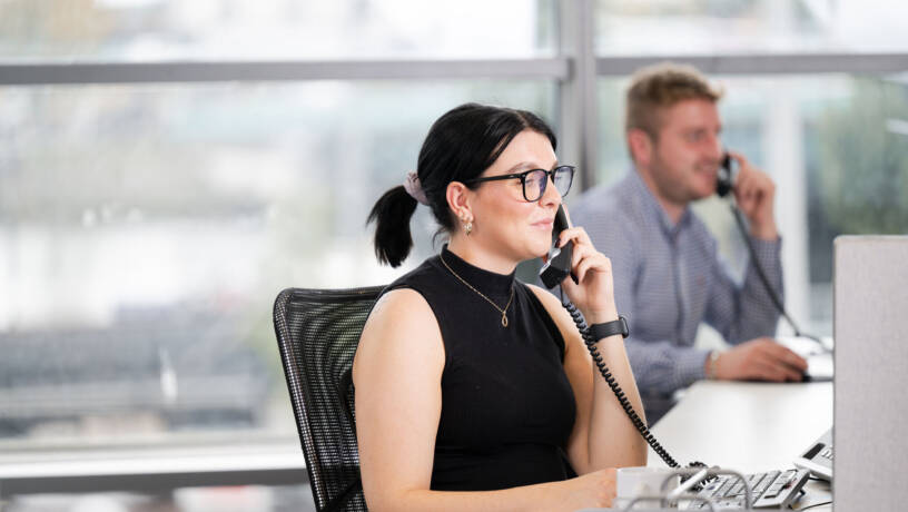 Staffline employee on phone call